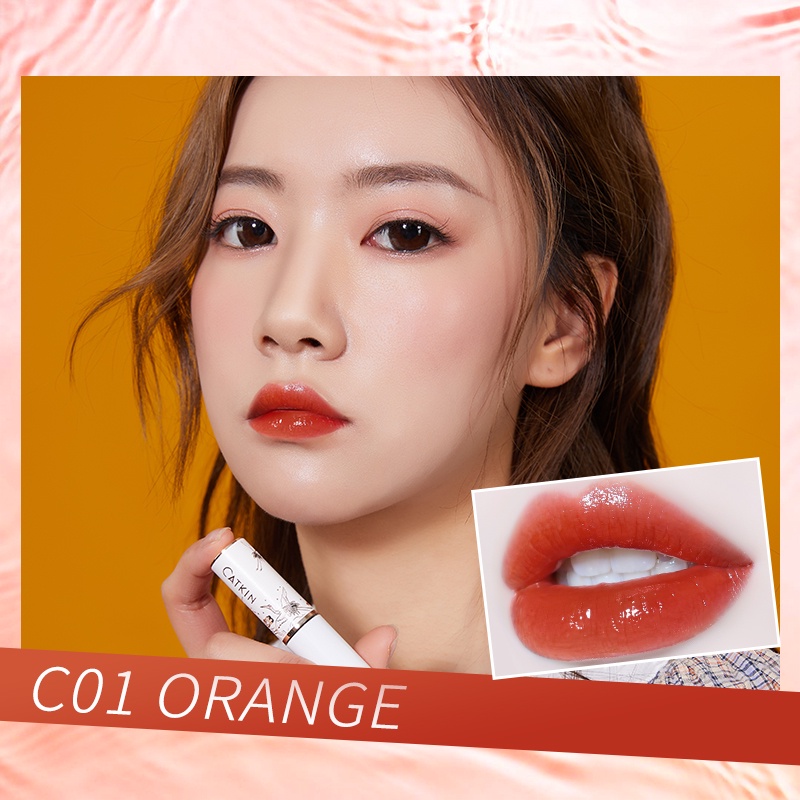 Son bóng tint lì CATKIN dạng lỏng màu sắc tươi sáng dưỡng ẩm lâu trôi nội địa Trung 1.8g