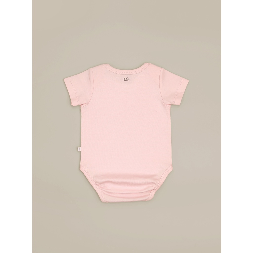 Quần áo liền thân cho bé Nous set 2 bộ liền thân ngắn tay xanh, hồng trắng size cho bé từ 6 tháng đến 18 tháng