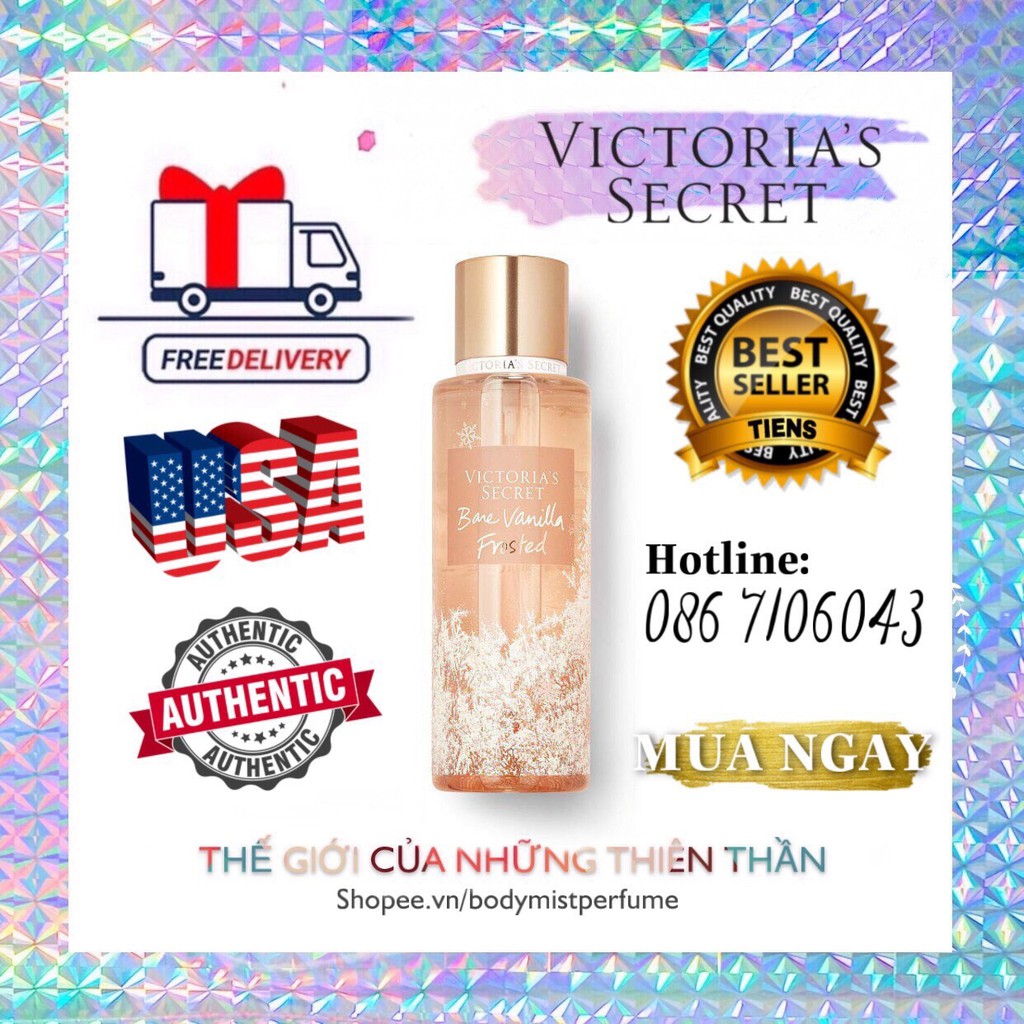 𝗕𝗢𝗗𝗬𝗠𝗜𝗦𝗧𝗣𝗘𝗥𝗙𝗨𝗠𝗘⚜️ Xịt Thơm Body Victoria’s Secret Bare Vanilla Frosted 250ml | BigBuy360 - bigbuy360.vn