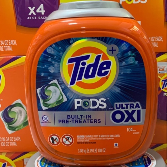 Viên Giặt Xả Tide Pods 104 Viên Ultra Oxi 4in1 - Hàng Chuẩn Mỹ