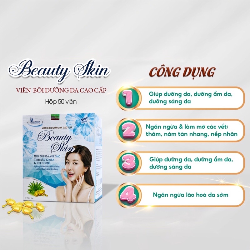 Viên bôi dưỡng da căng mịn, trắng sáng Beuty Skin - Glutation
