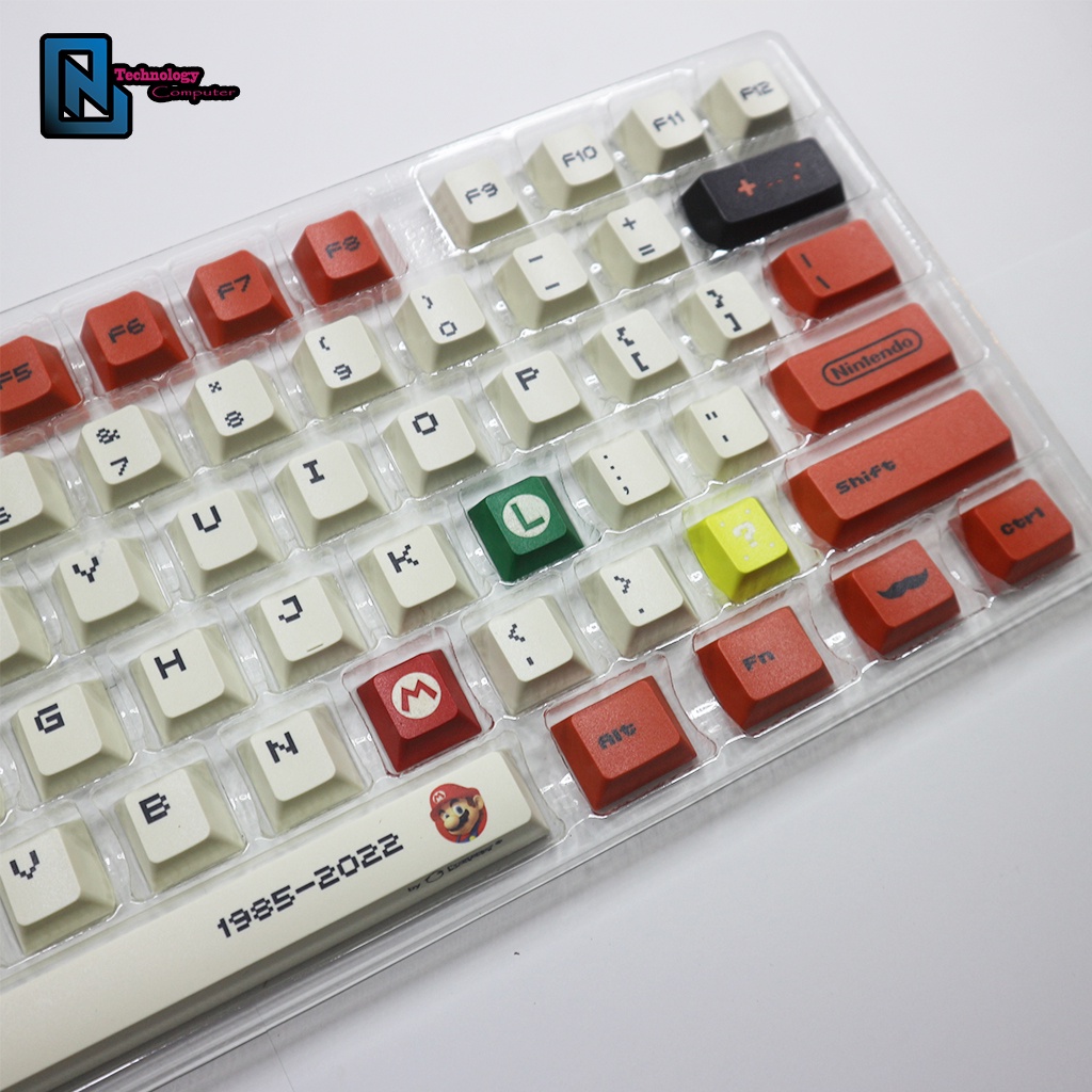 Bộ Keycap Mario PBT 122 Nút Phù Hợp Các Layout Bàn Phím Cơ 61/64/68/75/84/87/98/104 Phổ Biến Trên Thị Trường