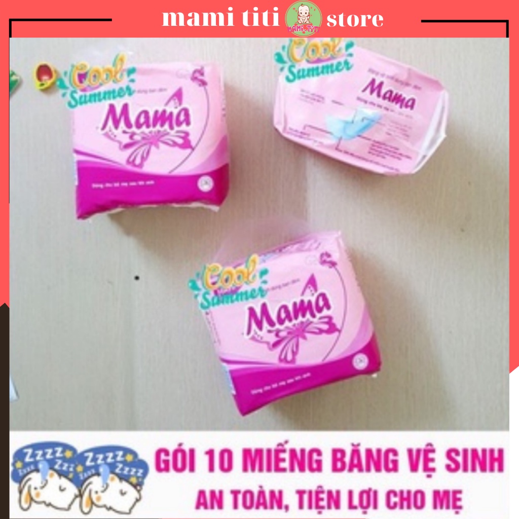 Băng vệ sinh MAMA, gói 10 miếng dùng cho mẹ sau sinh hoặc dùng vào ban đêm ( gói tím )