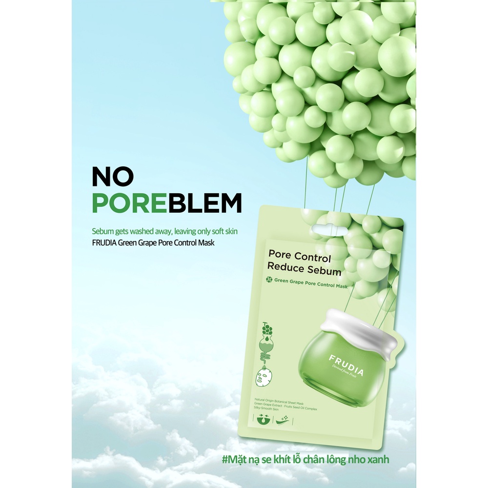 [H&amp;B GIFT] Mặt Nạ Dưỡng Ẩm Se Khít Lỗ Chân Lông Nho Xanh Frudia Green Grape Pore Control Mask 20ml/1pcs (new)