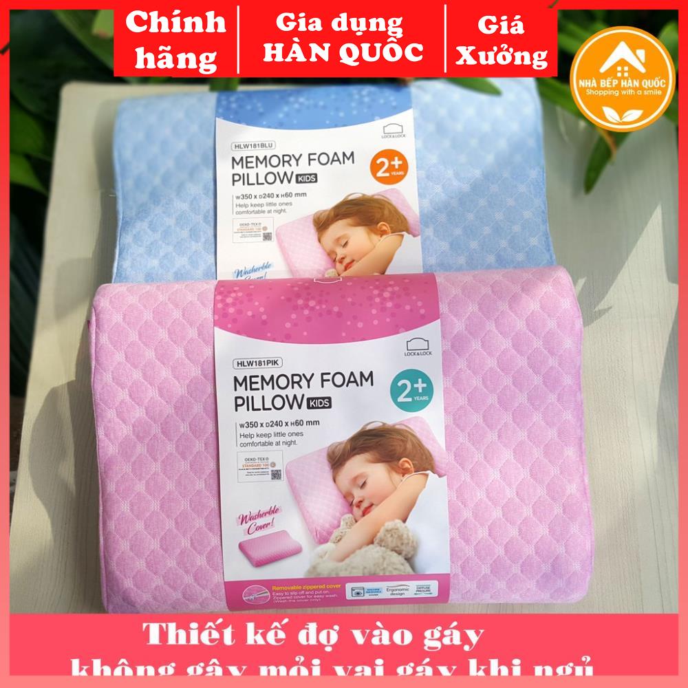 Gối cao su non, gối cao su non cho bé Lock and Lock Memory Foam Pillow HLW181 [Chính hãng+Freeship]