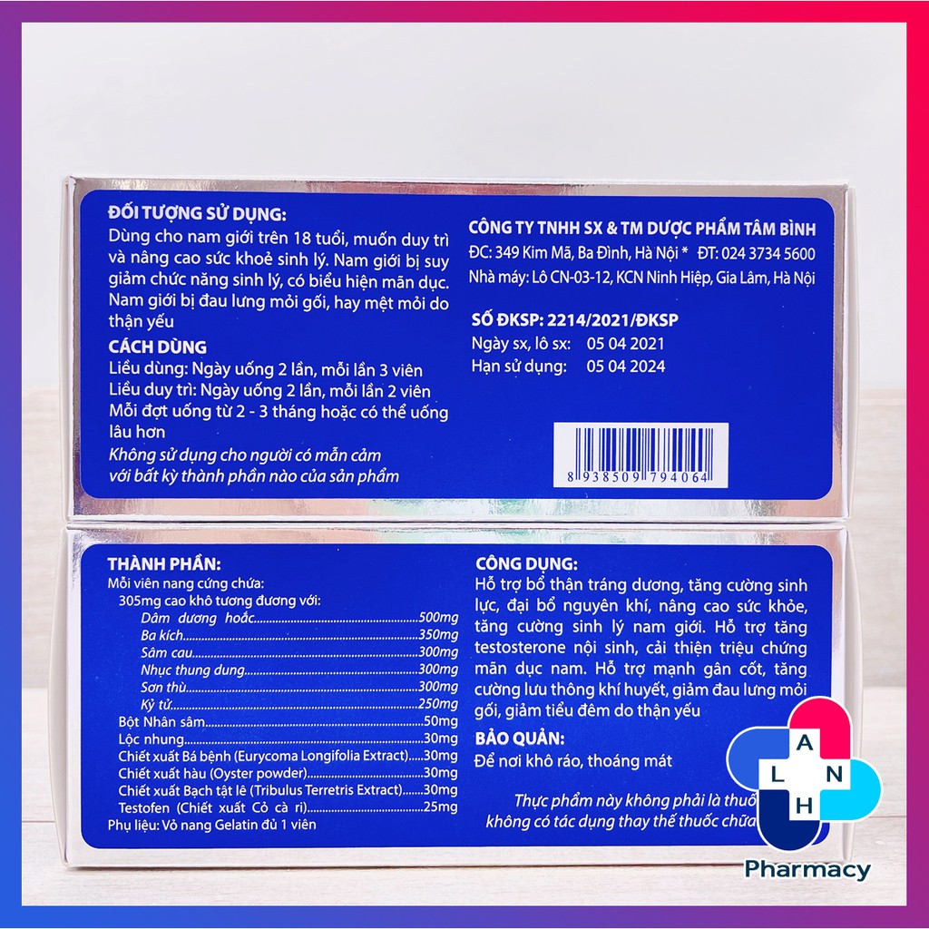 VIGANAM TÂM BÌNH - Hỗ trợ tăng cường sinh lực nam giới.