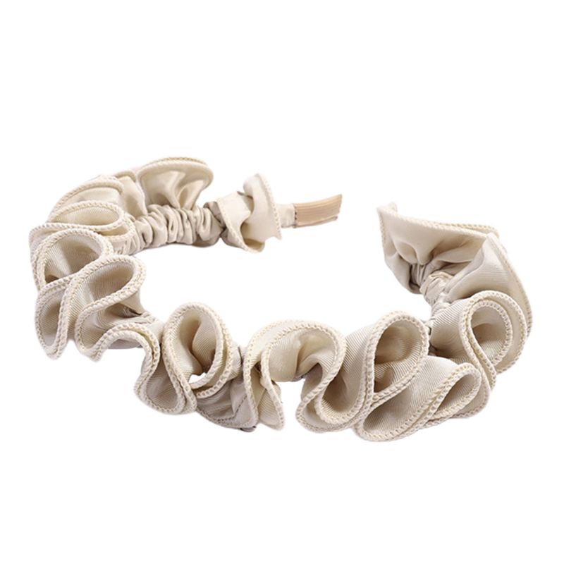 Băng Đô Cài Tóc Xếp Ly Nhún Bèo Màu Sắc Ngọt Ngào Phong Cách Cổ Điển Thời Trang Cho