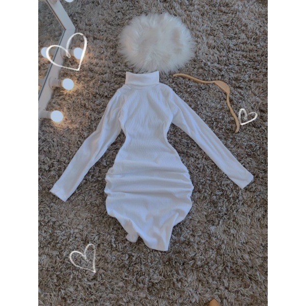 ĐẦM GÂN CỔ LỌ NHÚN SƯỜN ÔM BODY