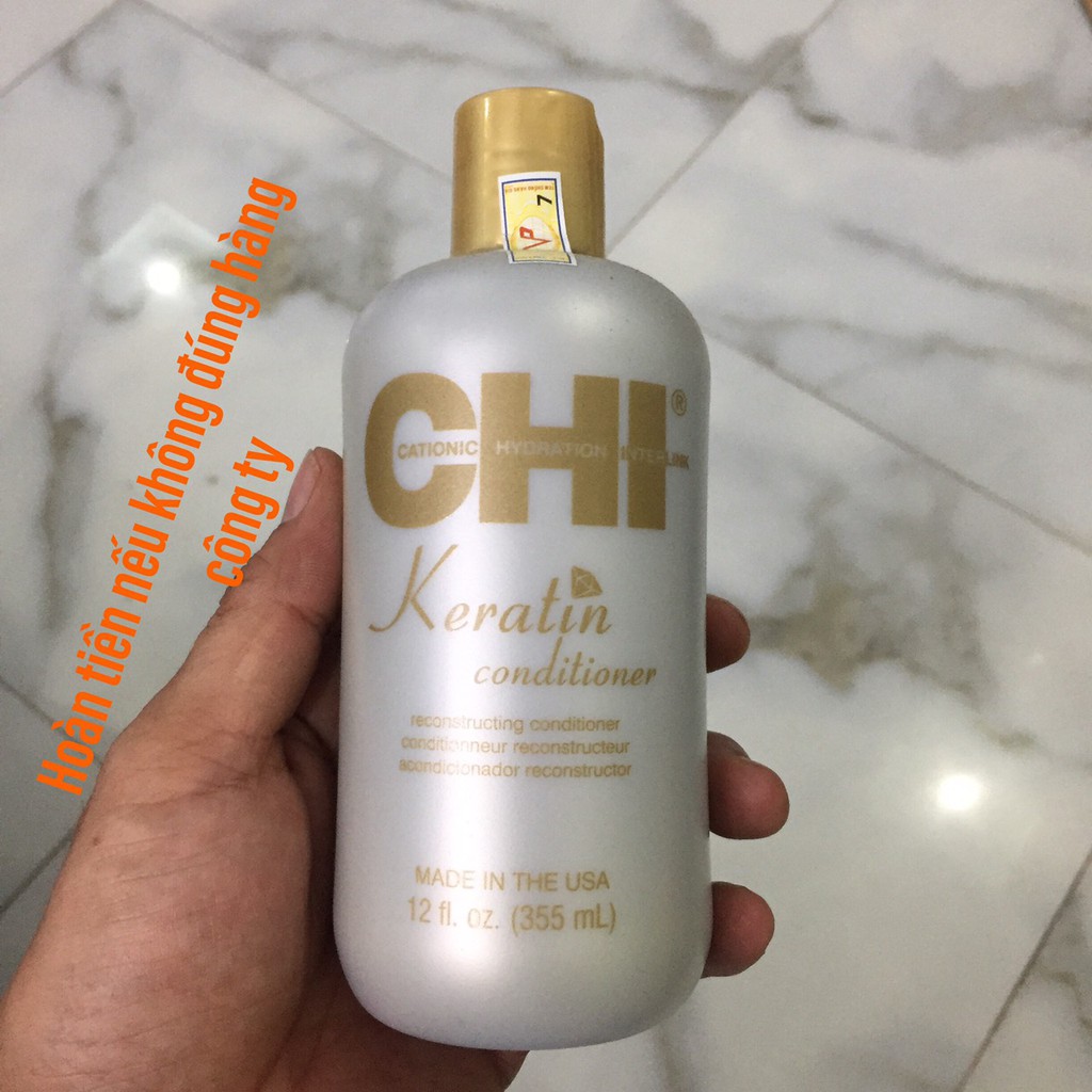 #chi_usa Dầu xả CHI Keratin Conditioner trẻ hóa tóc, phục hồi tóc khô xơ và hư tổn nặng Mỹ 335ml [Sale giá chuần]