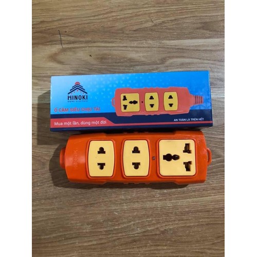 Ổ cắm điện chịu tải đa năng 3 chấu lõi sứ chống cháy, ổ điện rời 4 cửa 6000w cao cấp HINOKI H4S