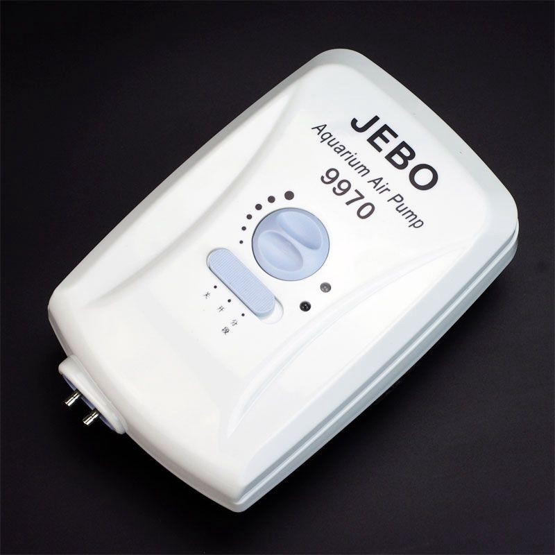 Máy oxy Jebo 9970 sạc pin 2 vòi cho hồ cá