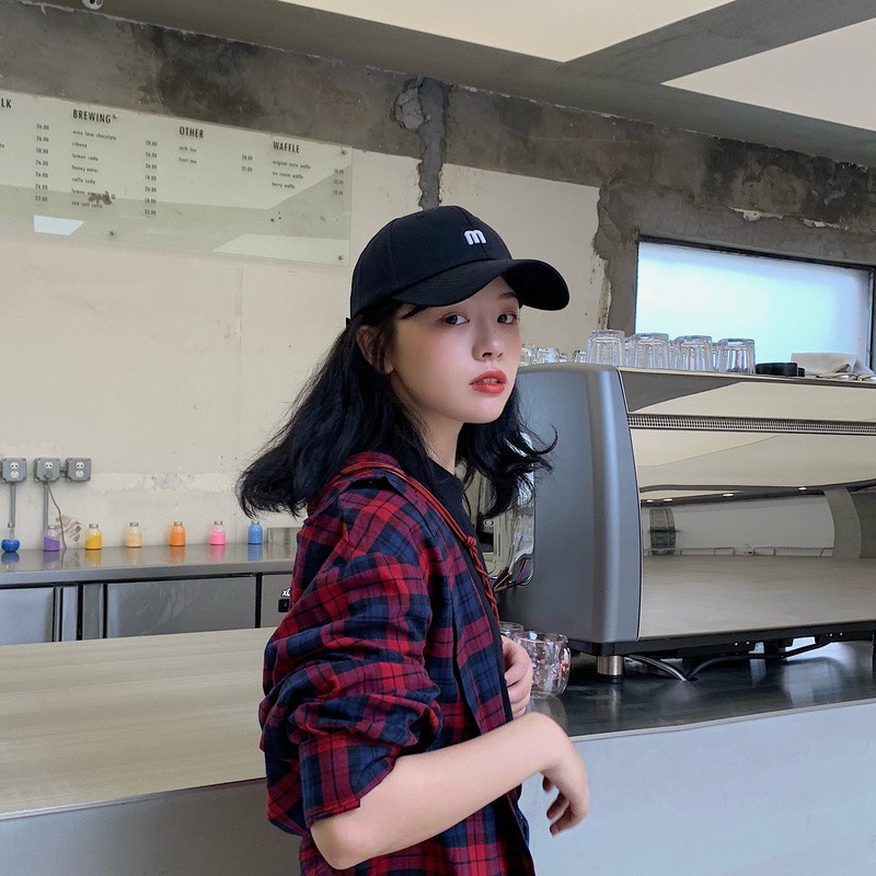 Mũ Lưỡi Trai Nón Kết Thêu Chữ M 345 Phong Cách Ulzzang Form Unisex Nam Nữ - Hazo