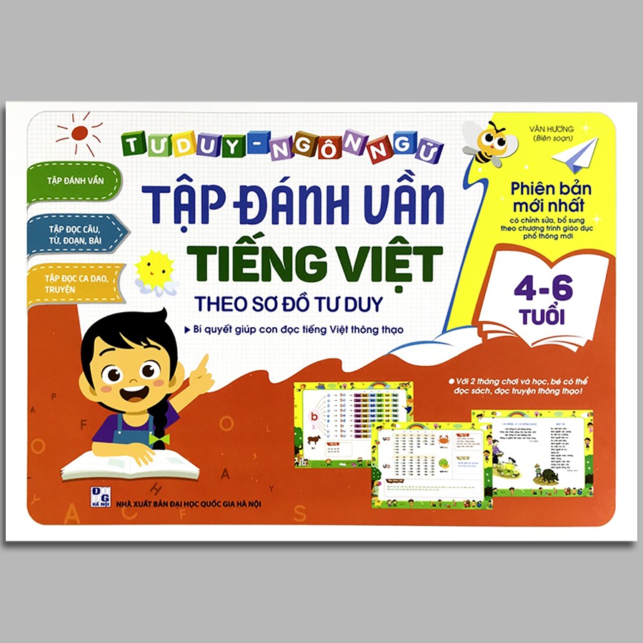 Sách - Tập Đánh Vần Tiếng Việt - Bí Quyết Giúp Con Đọc Tiếng Việt Thông Thạo 4-6 tuổi (Phiên bản mới nhất 108 trang)