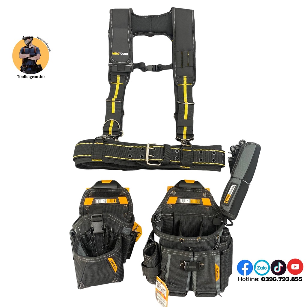 Bộ dây đai đeo đồ nghề Melotough có kèm dây đeo vai H 1