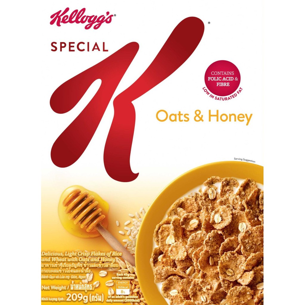 Ngũ cốc ăn sáng Kellogg's Special K Oats & Honey 209g date 06/11/2022