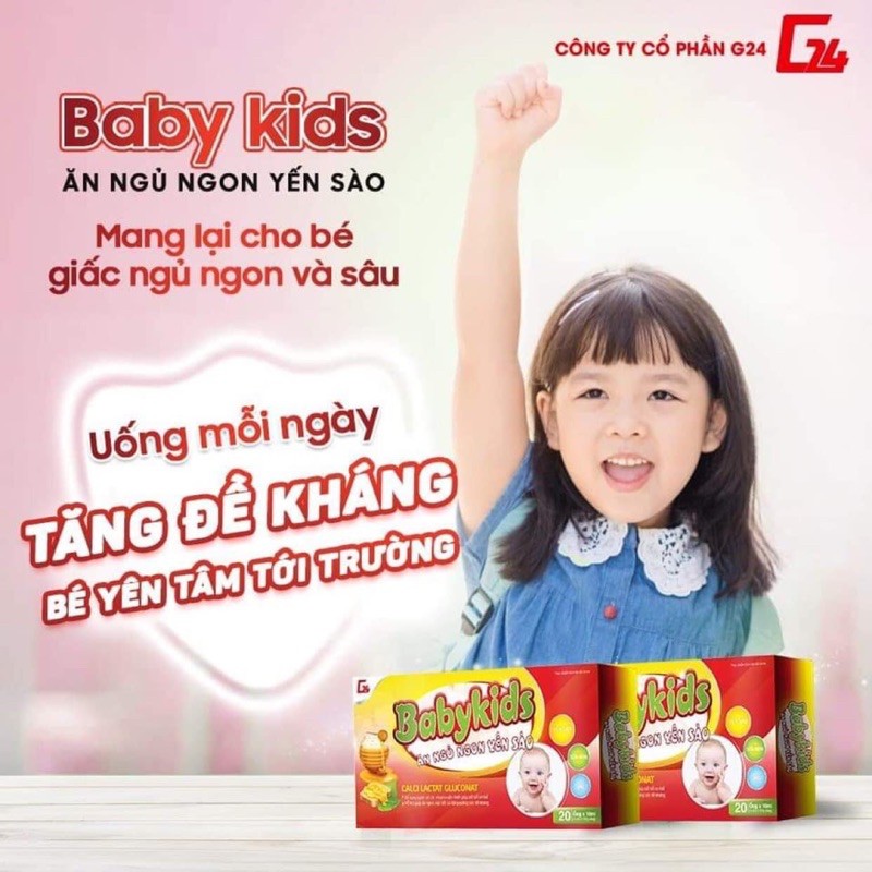 Combo 3 hộp Ăn ngủ ngon yến sào Babykids bé ăn ngon, ngủ tốt mau lớn và tăng đề kháng