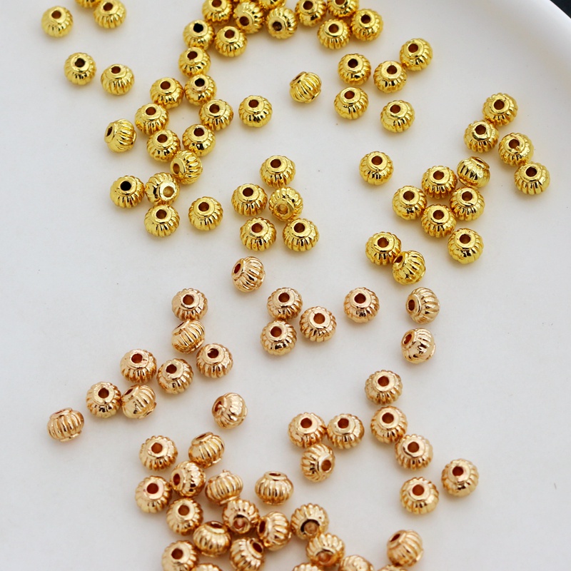 Set 50 Hạt Đồng Mạ Vàng 14K 4 * 5mm Tự Làm Lồng Đèn