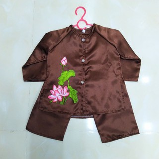 Bà Ba Phi Lụa Nâu Hoa Sen Cho Bé