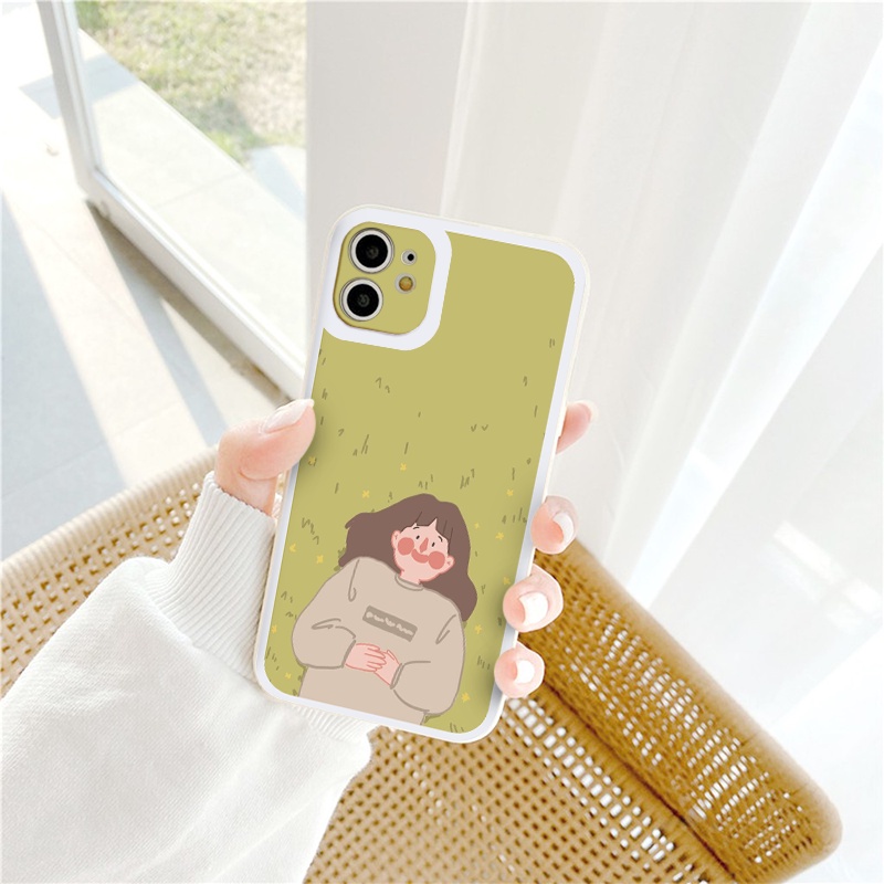 Ốp Lưng Màu Bảo Vệ CAMERA  vuông Cặp đôi trên đồng cỏ ốp iphone 12 pro /x/ 8plus/11 pro/11/12 pro max/13/promax tr1059
