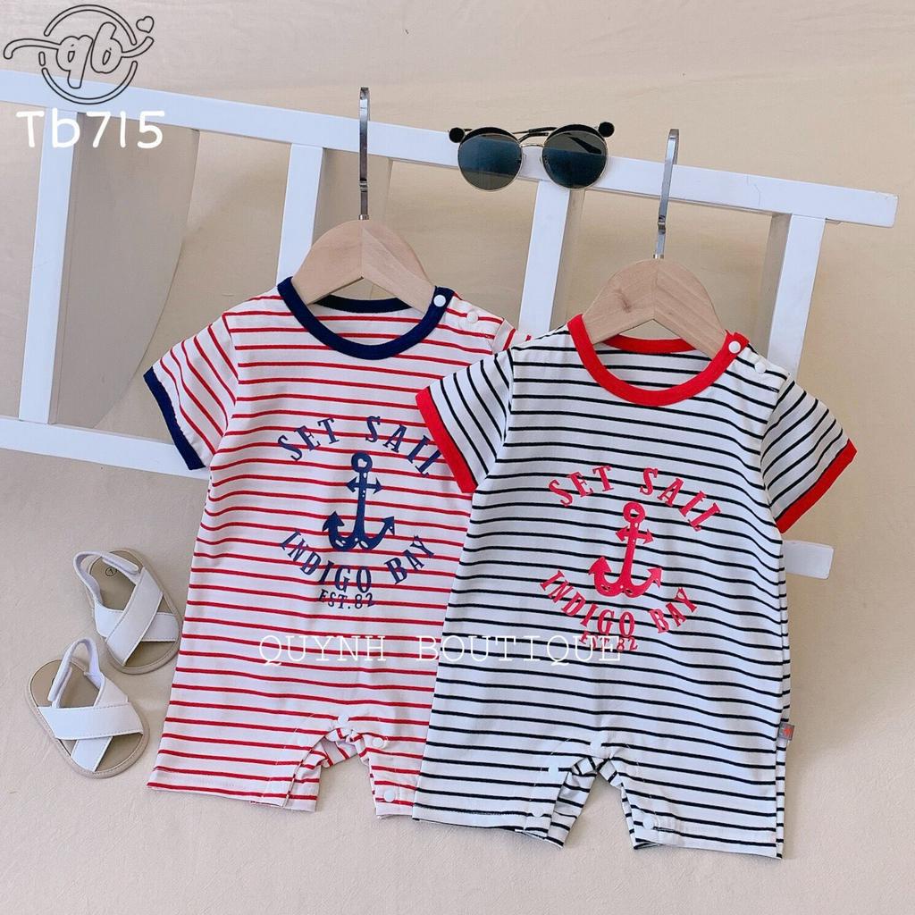 Bodysuit QUỲNH_BOUTIQUE  BABY - BODY KẺ MỎ NEO (2 MÀU )