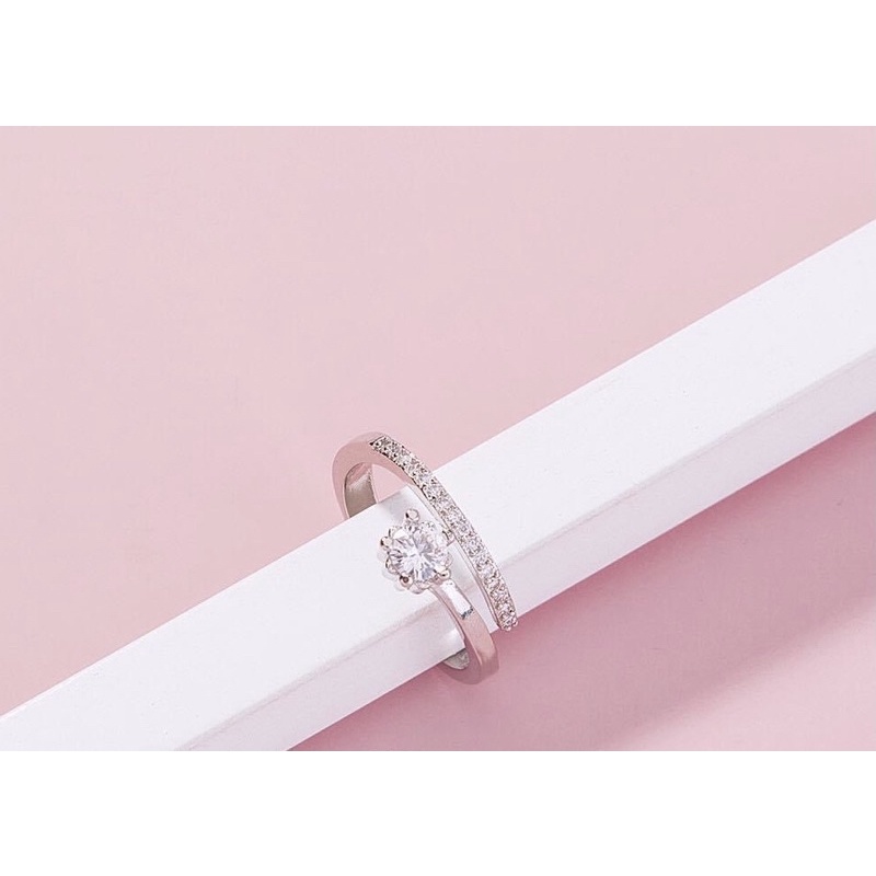 Nhẫn nữ Bạc ta đính đá sáng bóng , giá rẻ - Vàng Bạc Khải Khải