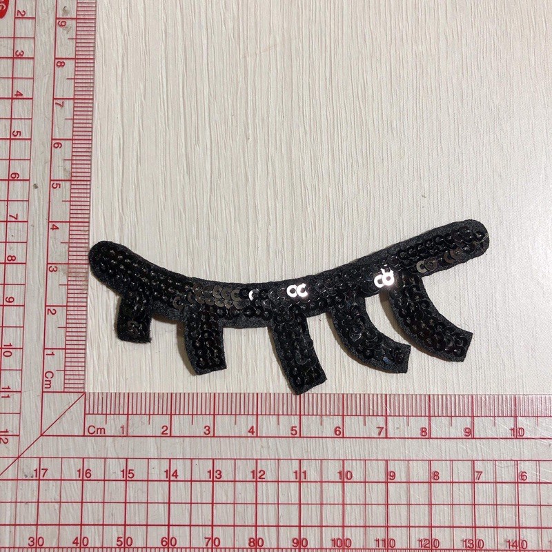 Set sticker hình thêu kim sa 2 mắt 1 môi  phụ kiện may mặc trang trí quần áo, handmade,DIY