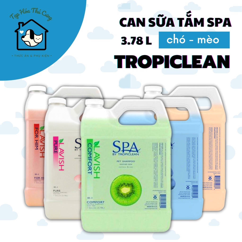 Can Sữa tắm Spa Tropiclean dưỡng lông mềm mượt xuất xứ Mỹ - dung tích 3.78 lít