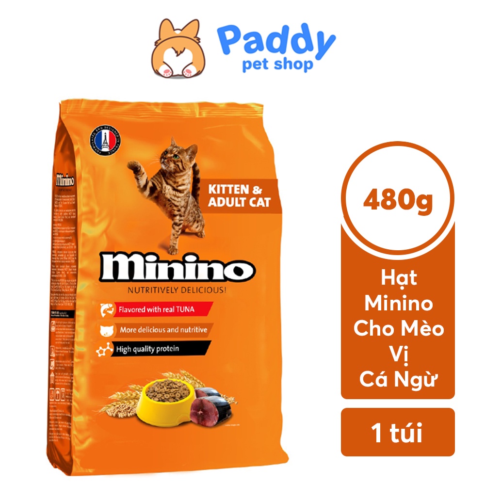 [480g] Hạt Minino Tuna cho mèo mọi lứa tuổi vị cá ngừ