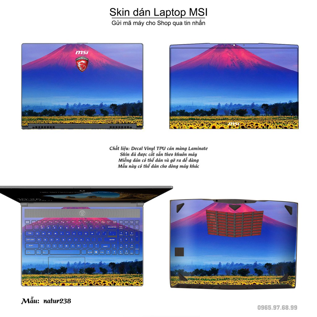 Skin dán Laptop MSI in hình thiên nhiên _nhiều mẫu 10 (inbox mã máy cho Shop)
