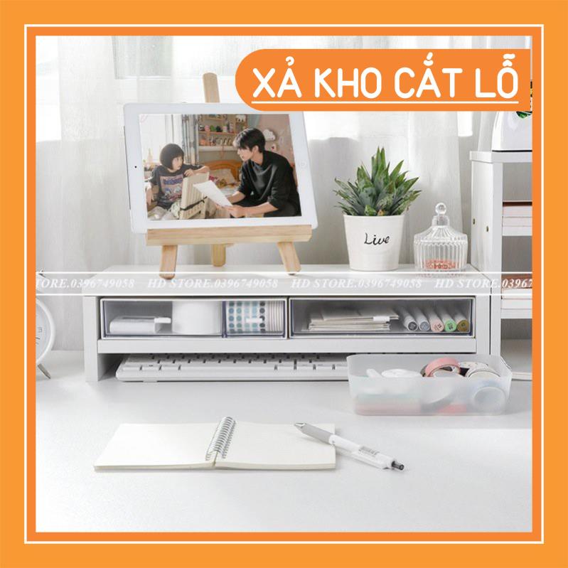KỆ ĐỂ SÁCH - KỆ MÁY TÍNH - DECOR LẮP GHÉP - 2 TẦNG