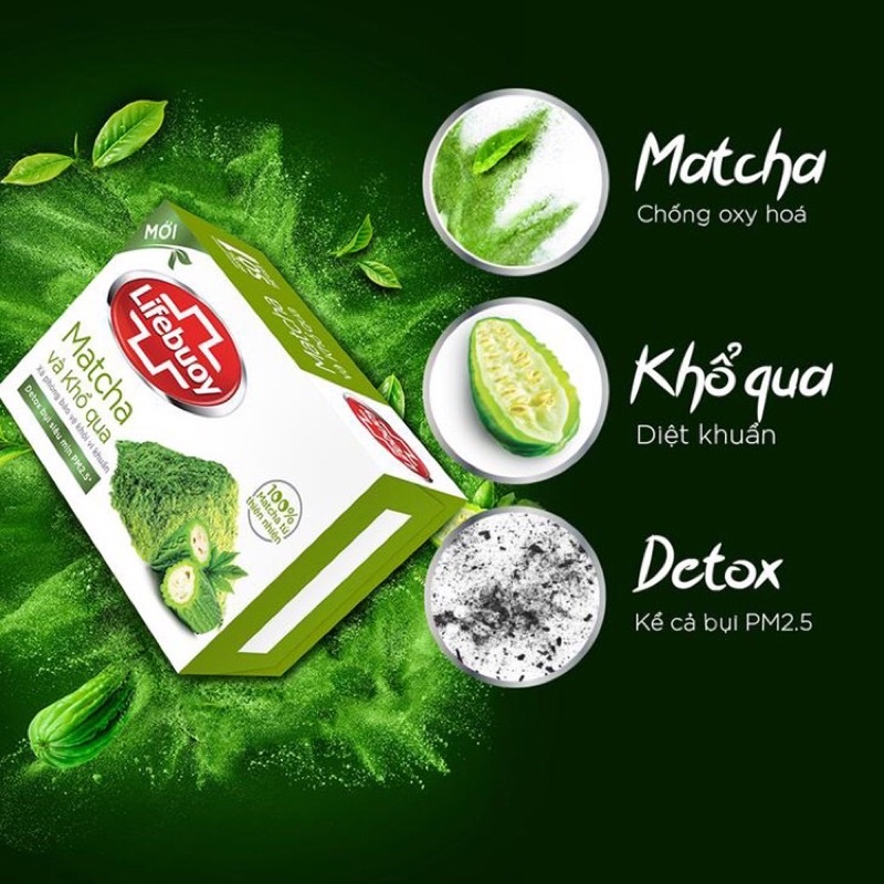 Xà Phòng Lifebuoy Hương Matcha& Khổ Qua ngừa mụn lưng