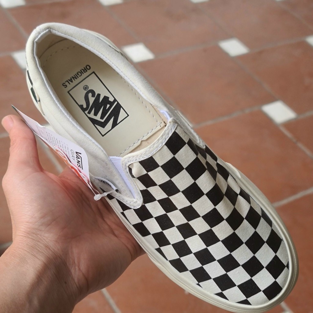 Giầy vans vaul caro lười slip on hàng một một thời trang( full box + bil )