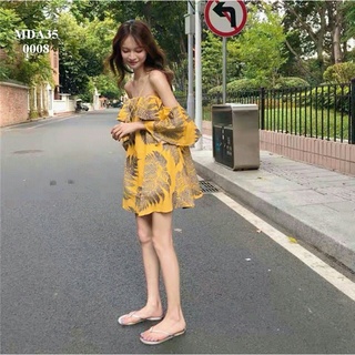[ HANG THIET KE ] ĐẦM TRỄ VAI HÌNH LÁ
