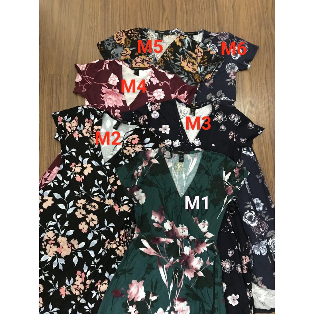 Đầm maxi hoa F21 FLORAL SURPLICE HIGH-LOW DRESS | BigBuy360 - bigbuy360.vn