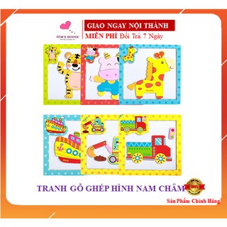 Tranh ghép gỗ nam châm nhiều mẫu cho bé