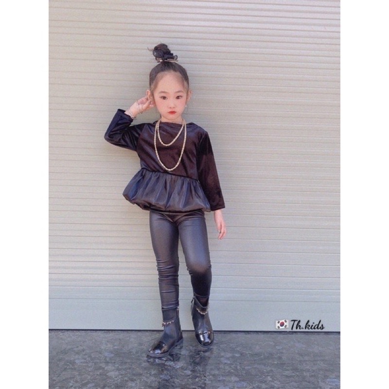 Quần da màu đen cho bé 8-22kg