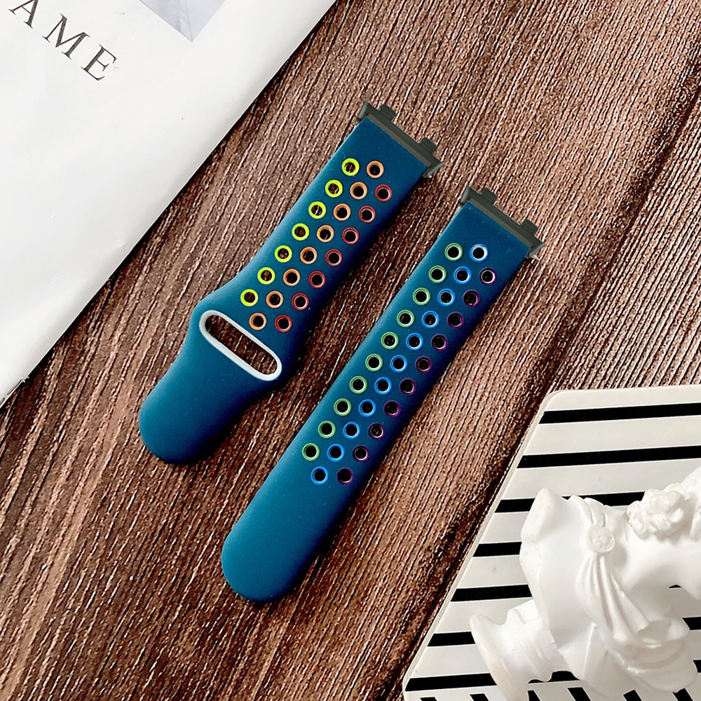 Dây Đeo Silicon Mềm Màu Cầu Vồng Cho Đồng Hồ Thông Minh OPPO Watch 2 / 1 41mm 42mm 46mm