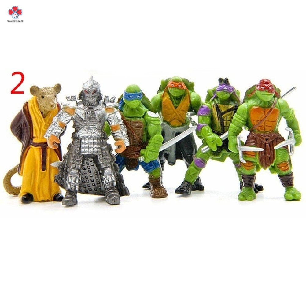 Set 6 Mô Hình Nhân Vật Ninja Rùa Tmnt Mini 1998