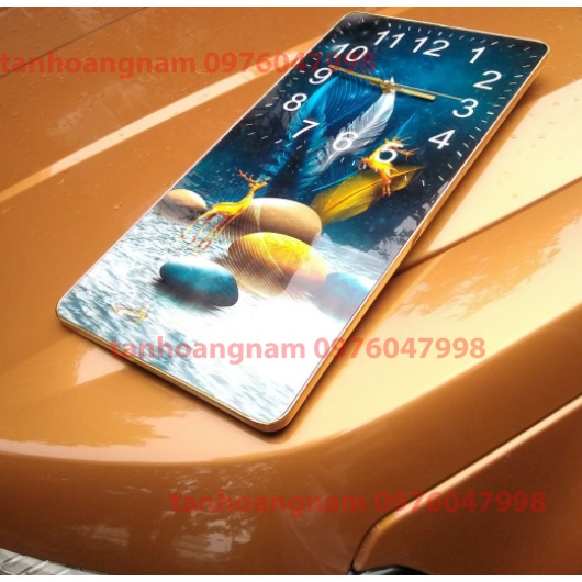 Tranh Đồng Hồ Chữ Nhật Đứng Chất Liệu Mica Phủ Gương Trang Trí Quán Spa Nhà Hàng MS 51261