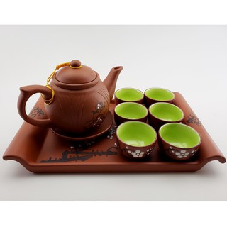 Bộ ấm chén uống chè Bát Tràng