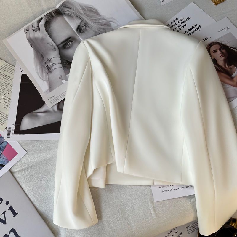 Áo khoác trắng tay dài hai hàng nút cài thời trang mùa xuân cho nữ | BigBuy360 - bigbuy360.vn