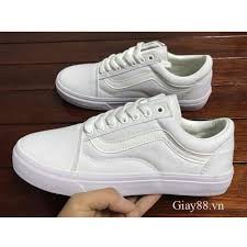 (FreeShip + Box) Giày vans old skool full trắng