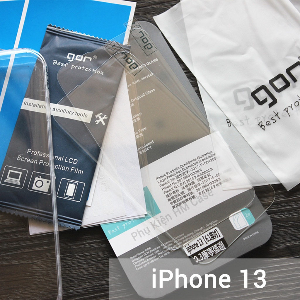 Bộ 2 Cường lực Gor iphone 12 pro max / iphone 12 / iphone 12 mini, Không full cao cấp, Chính hãng Gor