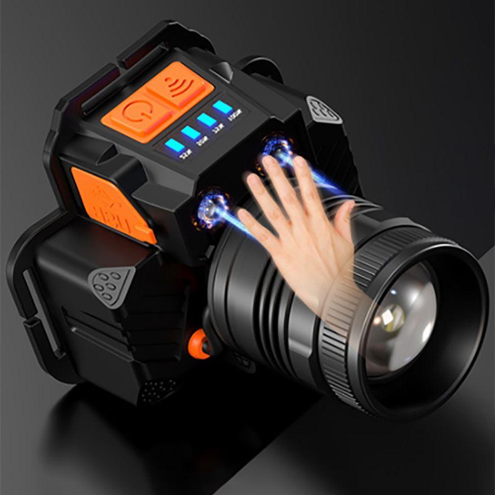 Đèn Pin Cảm Biến Ánh Sáng Trắng Ngà Siêu Sáng Gắn Đầu Đèn Pin