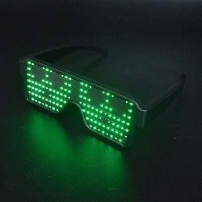 Kính đèn led gắn đèn phát sáng nhiều màu, tùy chỉnh 8 chế độ, kèm cổng sạc usb, đi bay, đi bar, quay tiktok