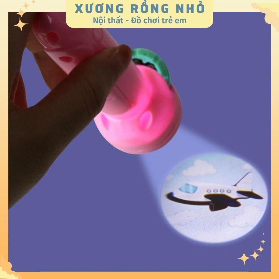 Đèn pin chiếu hình 80 hình động vật nghộ nghĩnh 3d sắc nét cho bé 1 2 3 4 tuổi - Xương Rồng Nhỏ