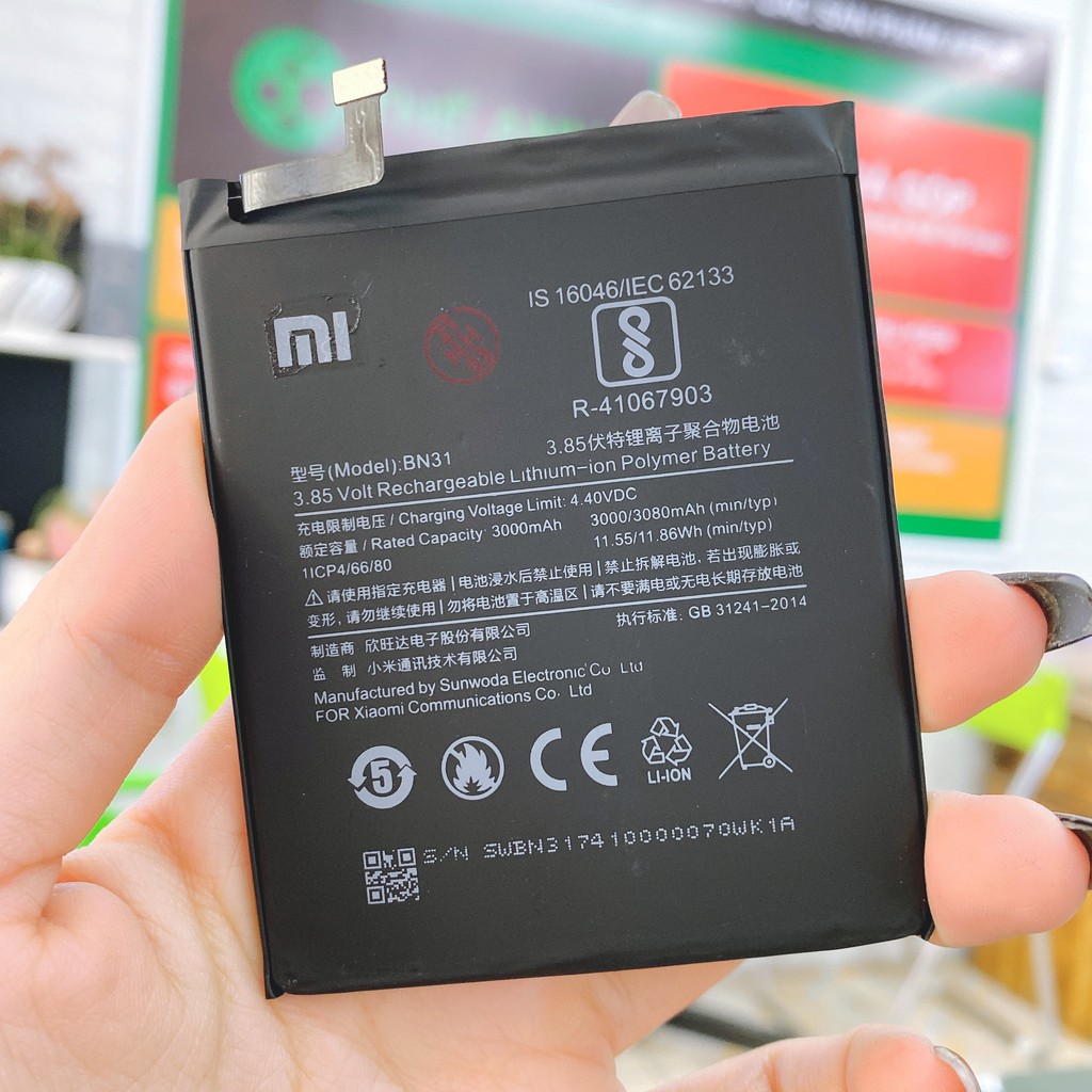 Pin mã BN31 dùng cho Redmi 5X / Redmi A1 / Redmi S2 / Redmi Note 5A / Redmi Note 5A Prime BN-31