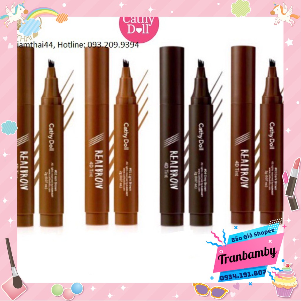 Bút vẽ chân mày Cathy Doll Real Brow 4D Tint 2g | BigBuy360 - bigbuy360.vn