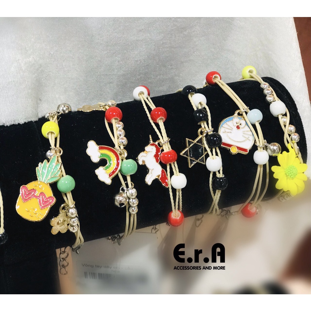 Lắc/ Vòng Tay Nữ So Cute ERASHOP - Dây Cói Kèm Charm Xinh Xắn, Dễ Thương, Đơn Giản Siêu Rẻ Đẹp