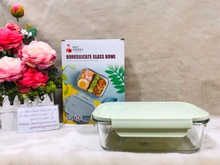 Hộp đựng thực phẩm chữ nhật văn phòng cao cấp có nắp hút chân không, đa năng  - Thố thủy tinh chữ nhật